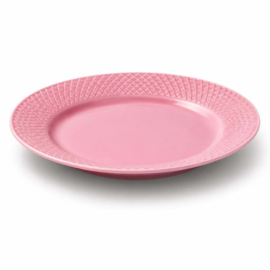 DANMARK LYNGBY Lyngby Porcelaen Rhombe Color Lunch Plate | Rose | Porcelain | 8.3 Inch