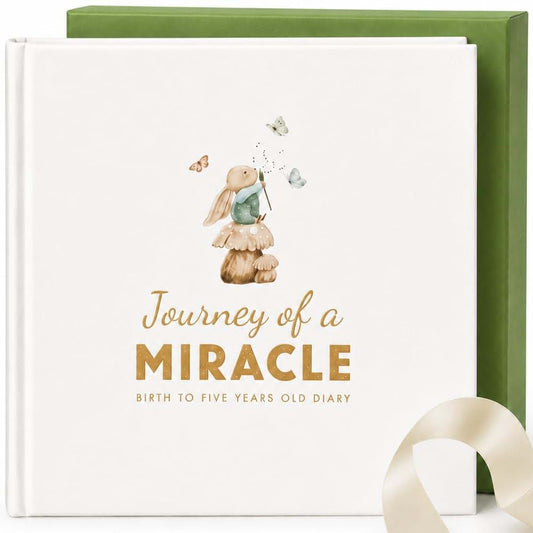 Momentiqa Baby Memory Book with Keepsake Box and Ink Pad, First 5 Years