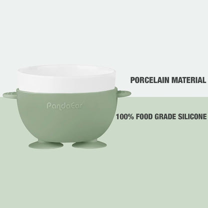PandaEar Ceramic Baby Bowls With Silicone Sleeves