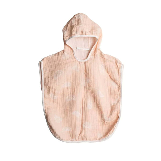 BEBELOP 100% Cotton Muslin Baby Bath Poncho - Soft & Absorbent Hooded Towel for Infants & Toddlers, Lightweight and