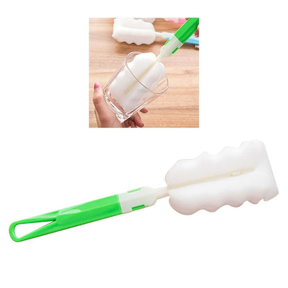 Sponge Cup Brush for Bottles and Cups | Long Handle Cleaner Tool