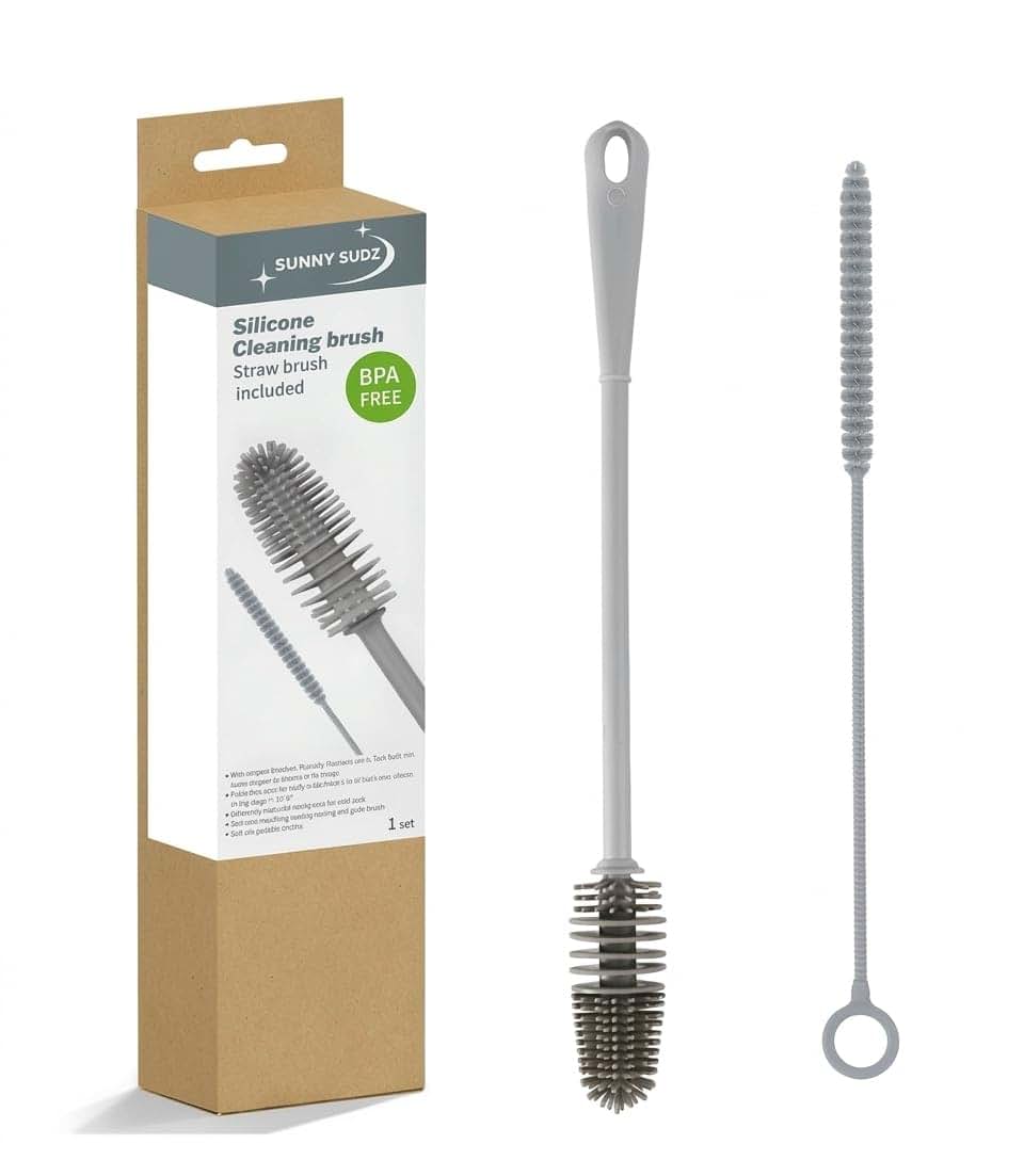 Sunny Sudz Silicone Bottle Brush And Straw Cleaner Set