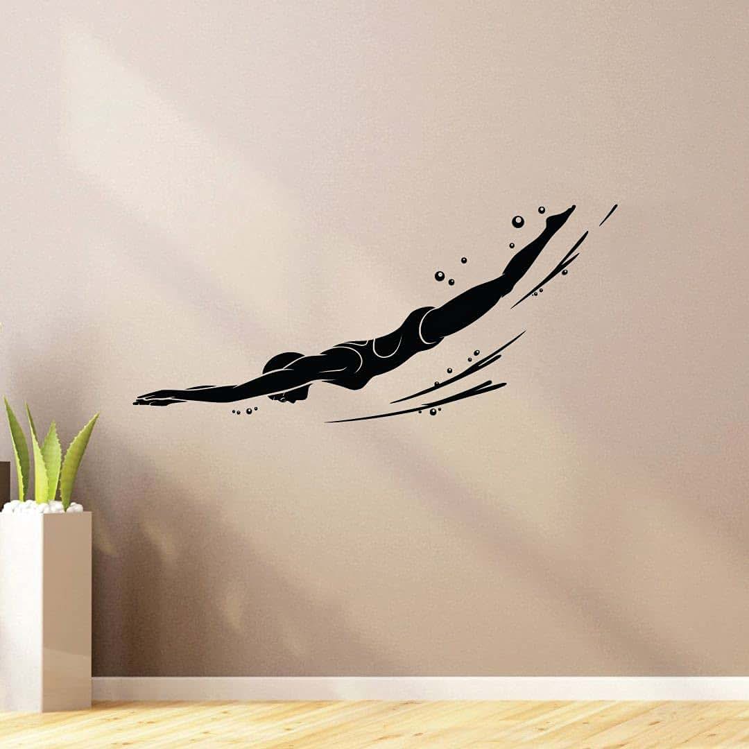 All Things Valuable Swimmer Silhouette Wall Decal (photo 2)
