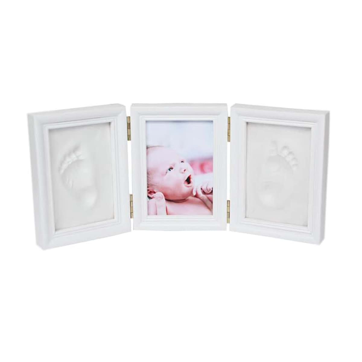 BabyOneStop Baby Hand and Footprint Kit Wooden Picture Frame for Newborns Nursery Decor