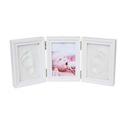 BabyOneStop Baby Hand and Footprint Kit Wooden Picture Frame for Newborns Nursery Decor