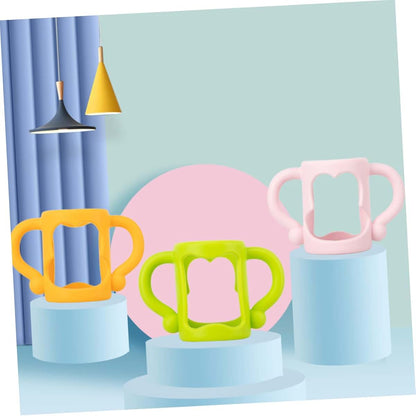BabyOneStop Silicone Baby Bottle Handles, 2 Pack Pink Flexible Grips