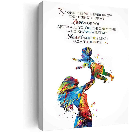 DAVUD Rustic Decorations For Living Room,Mother and Child Quote Watercolor Print Mother and Baby Midwifery Gift Boy