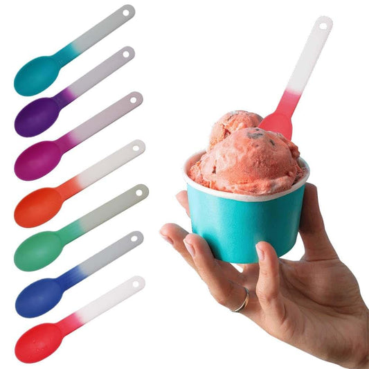 AAkron Deluxe Mood Spoon, Changes color with ice cold liquids, Reusable, Top shelf dishwasher safe - Set of 14