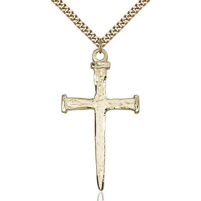 Bonyak Saint Medal Cross Pendant Necklace, Yellow Gold Filled
