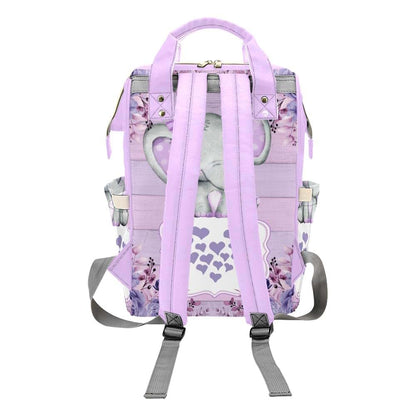 YallLocoMo Personalized Diaper Bag Backpack Gift Purple Floral Elephant Ultimate Nappy Bag: Spacious, Waterproof & (photo 2)