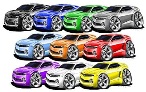 FatCat Wall Graphics 2010-2012 Camaro Wall Decal Vintage 3D Cartoon Car Movable Stickers Vinyl Wall Stickers for Kids
