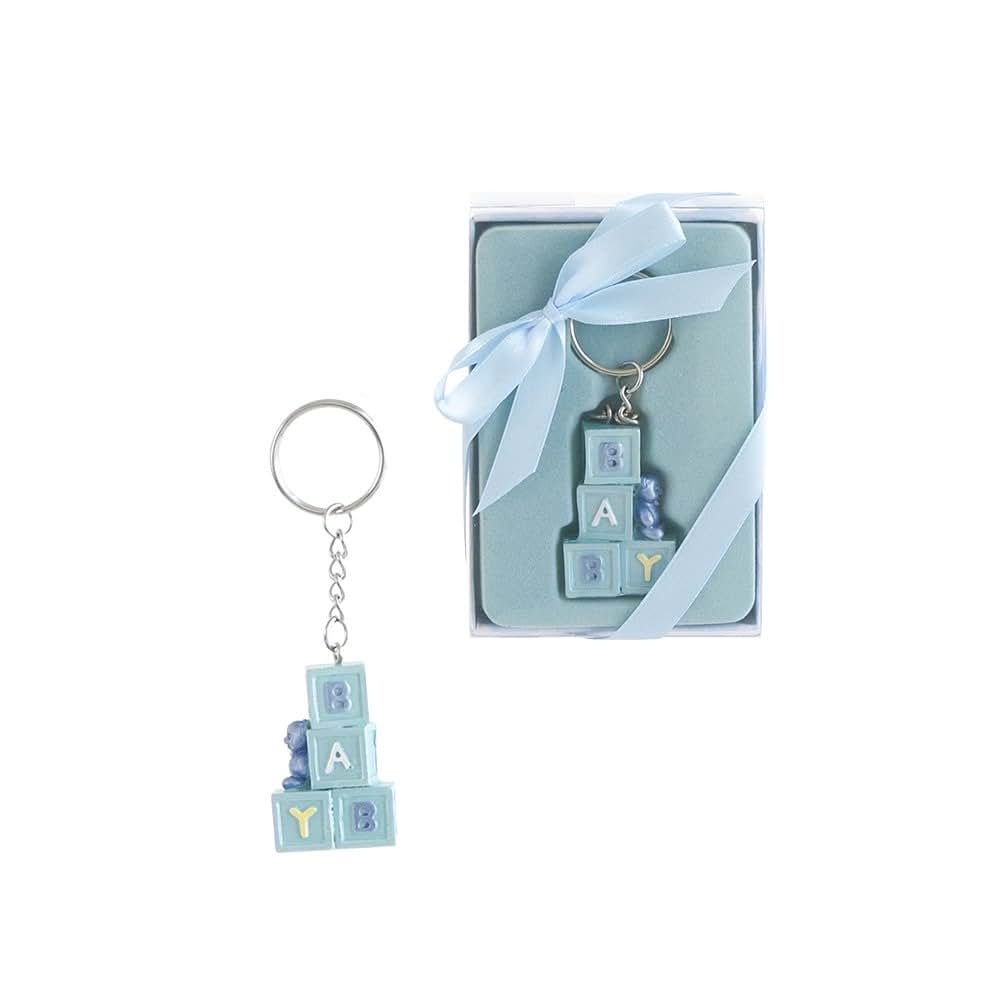 Blue Teddy Bear Key Chain Favor Set of 12