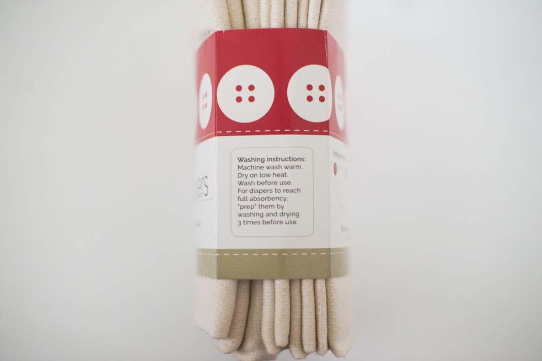 Buttons Diapers Unbleached Organic Cotton Birdseye Flat Diapers 6 Pack