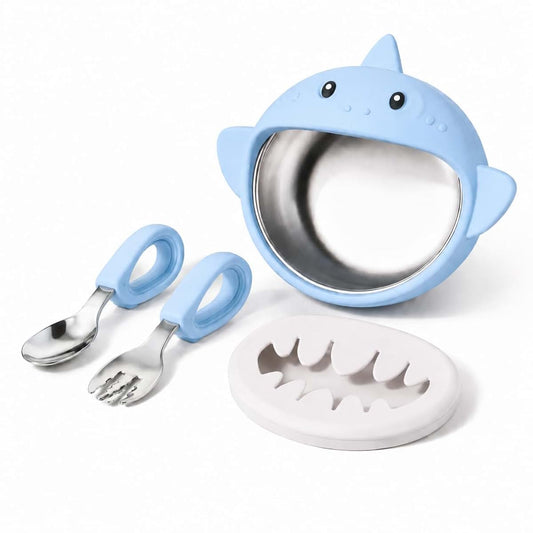 YumYum LLC Silicone Suction Baby Bowl With Stainless Steel Insert And Utensil Set
