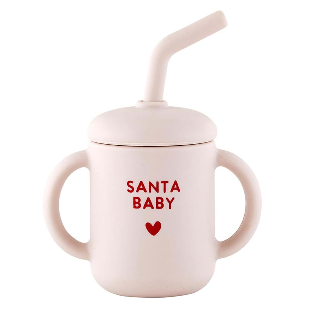 Stephan Baby Silicone Christmas Training Cup with Lid and Straw