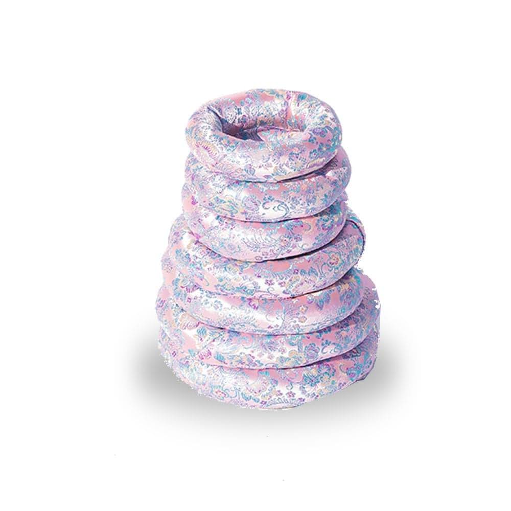 NeuneL Pink Crystal Bowl O-Ring And Singing Bowl Cloth Mat Set