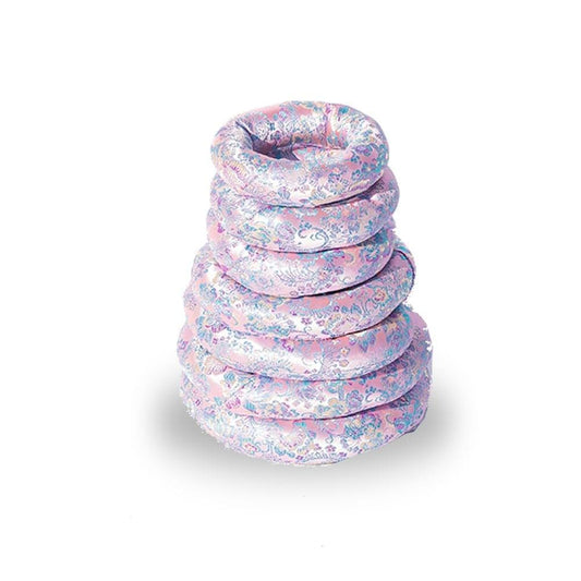 NeuneL Pink Crystal Bowl O-Ring And Singing Bowl Cloth Mat Set