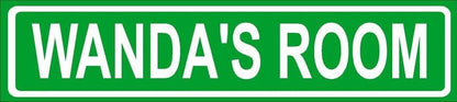 ANY AND ALL GRAPHICS Wanda Room Green Aluminum Street Sign 4"x18" Great Décor for Any Room Girls Name