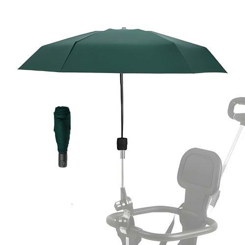 Adjustable Steering Angle, Clip-On All-Round Protection, Convenient and Lightweight, for Sun Protection Lightweight, Easy to Install, Stroller Umbrella, Baby Umbrella Stroller Accessory. (Green)