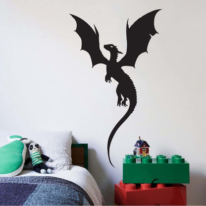 DS Inspirational Decals Black Dragon Silhouette Wall Art (photo 2)