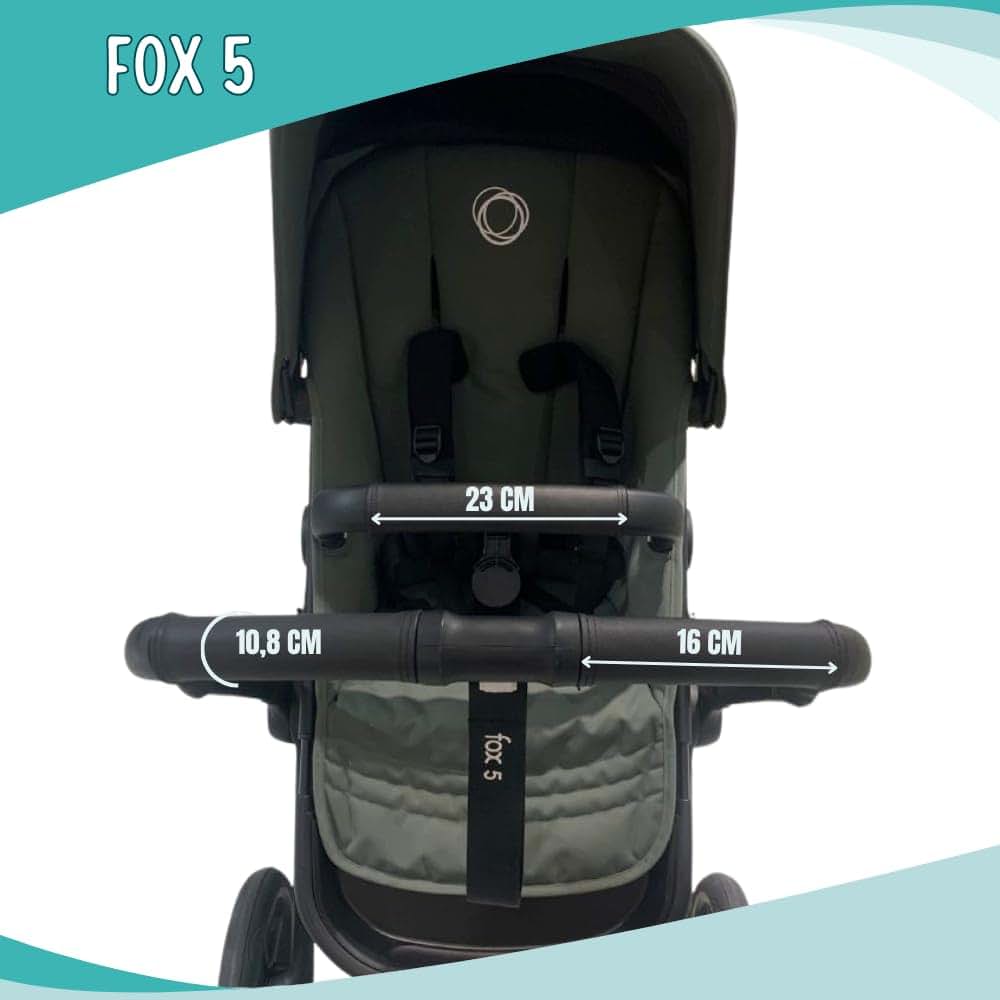 PROTEC TIF | Pack of Leatherette Protective Covers for Handlebar and Carrying Handle Compatible with Bugaboo FOX 5 (photo 3)