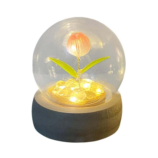 Anso Handmade Tulip Night Light Table Lamp Bedside Decoration Desktop Ornament (1 Flower)