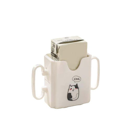 LIUHUIZEYU Juice Box Holder Milk Box Juice Bag Holder for No Squeeze Adjustable Folding Food Pouch and Telescopic Cup