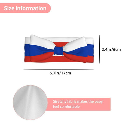 Blue One Stop Russian Flag Bow Headband for Newborns and Infants