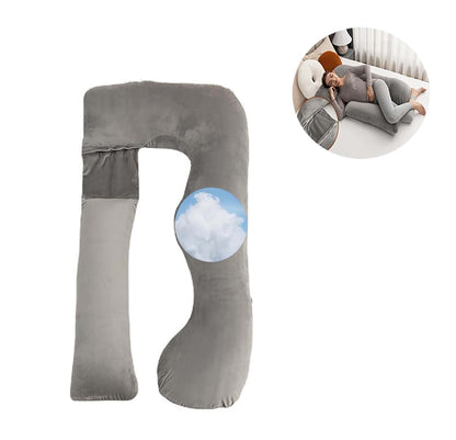 TFGAJKKKKK Body Pillow , Body Pillow for Pregnant Women, Gray U -Shaped Full Body Pillow and Maternity Support