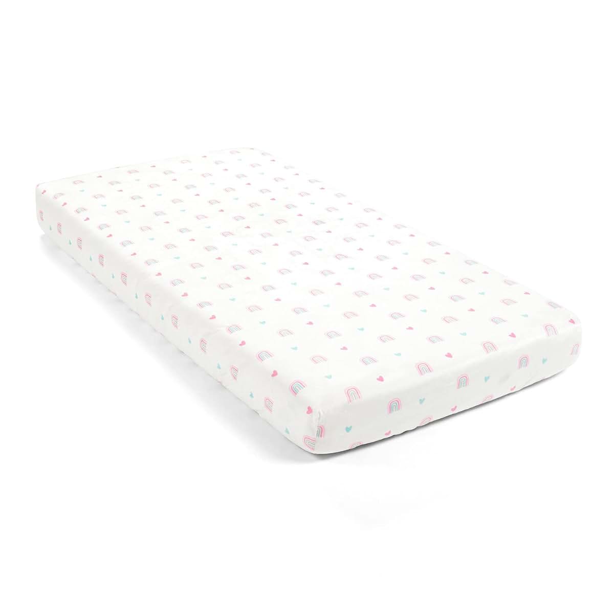 Lush Decor Llama Love Rainbow Soft Plush Fitted Crib Sheet Pink (photo 4)