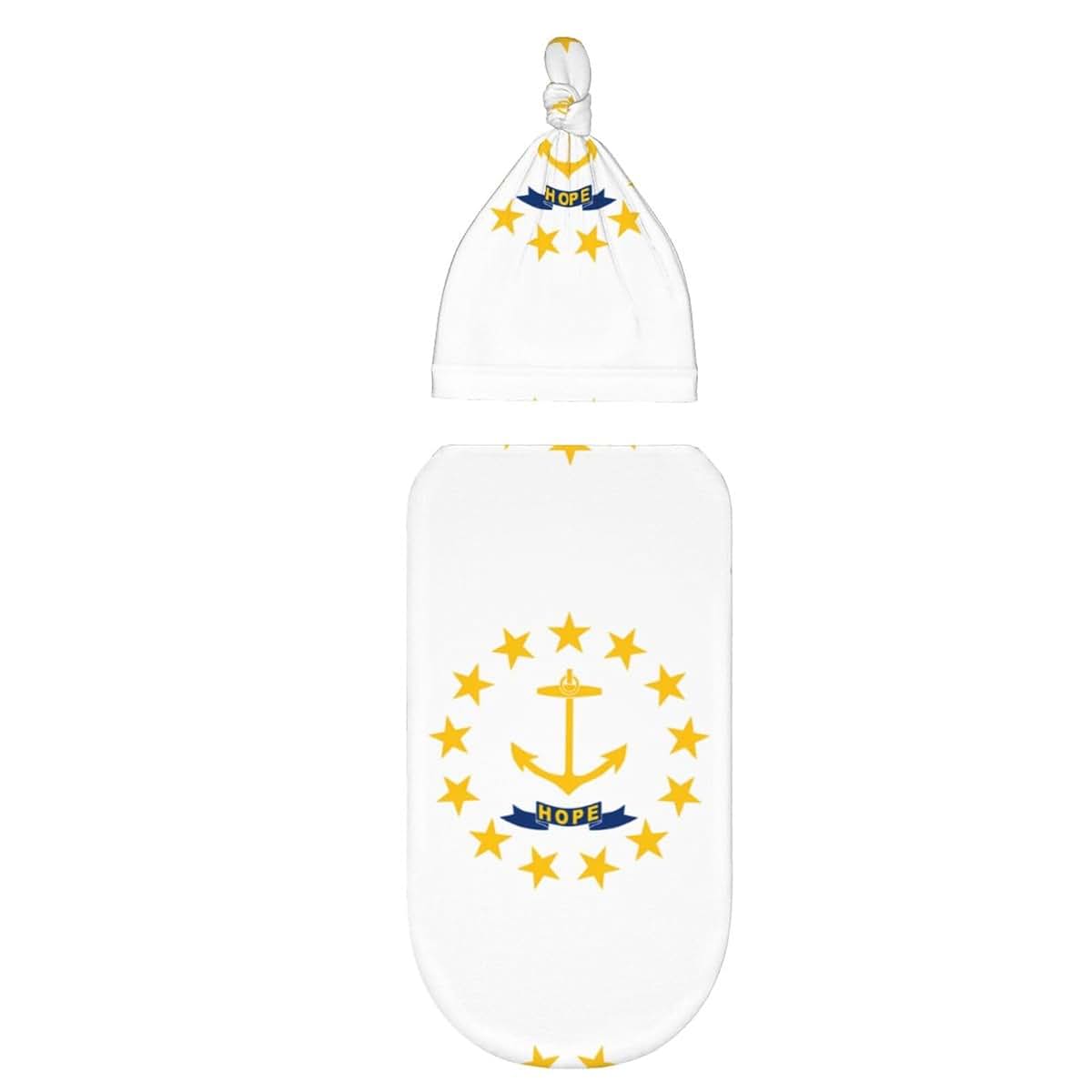Rhode Island State Flag Newborn Swaddle Set with Beanie Hat
