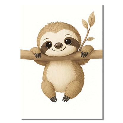 BeiYiHo 3 Beige Baby Room Poster Baby Animals Lazy Elephant Giraffe Poster Child 30 40 Canvas Deco Baby Room Poster