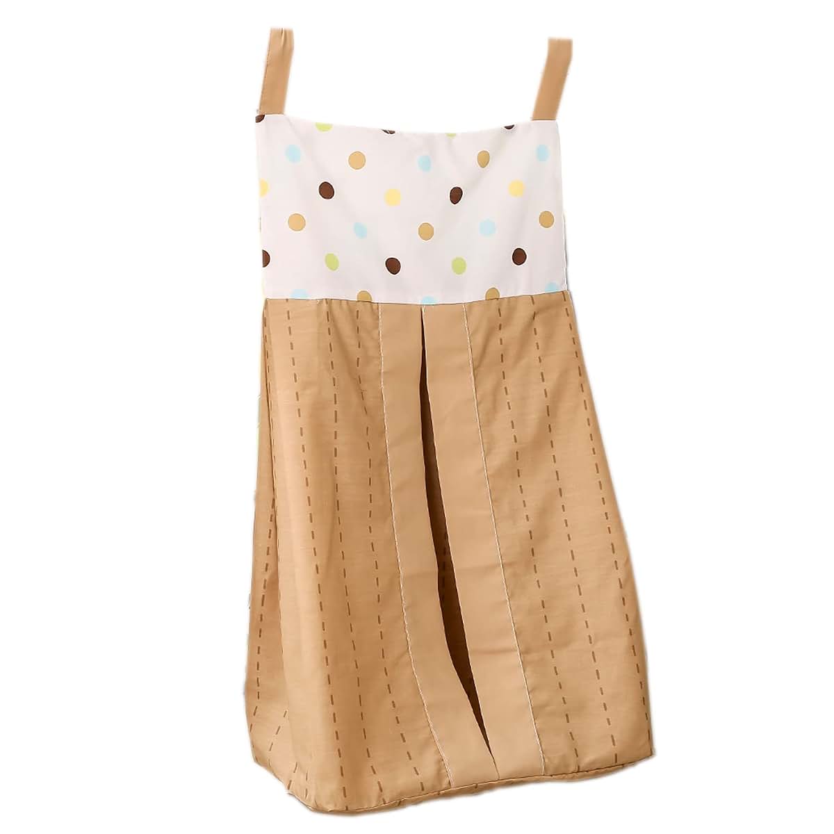 CribMATE Nursery Crib Baby Diaper Stacker 1 PC Beige Pock Dots Crib diaper Hanger Stacker (Beige Dots)