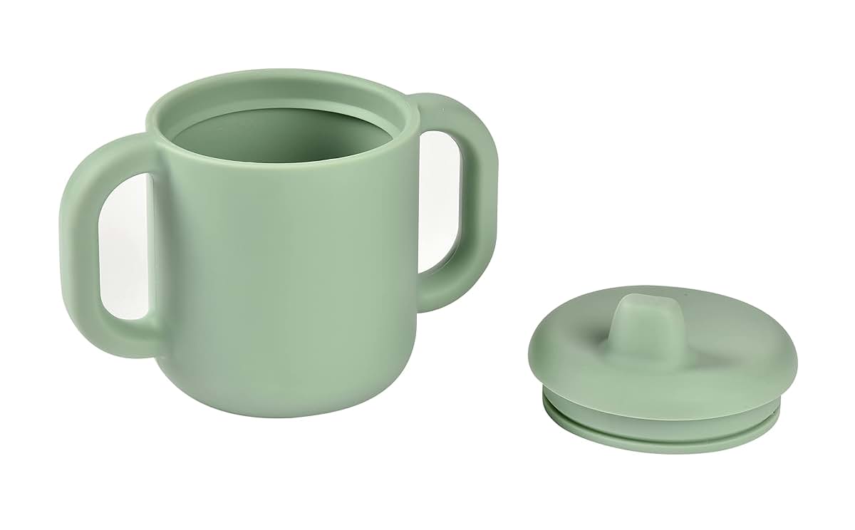 Béaba Beaba Silicone Sippy Cup, 5.5 oz, Silicone Material, Leakproof Lid, for Baby Toddler, Sage (photo 2)