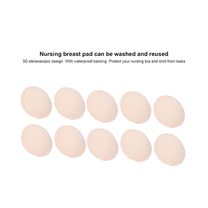 Nurnesy 10 Pack Washable Cotton Nursing Pads with 3D Stereoscopic Design