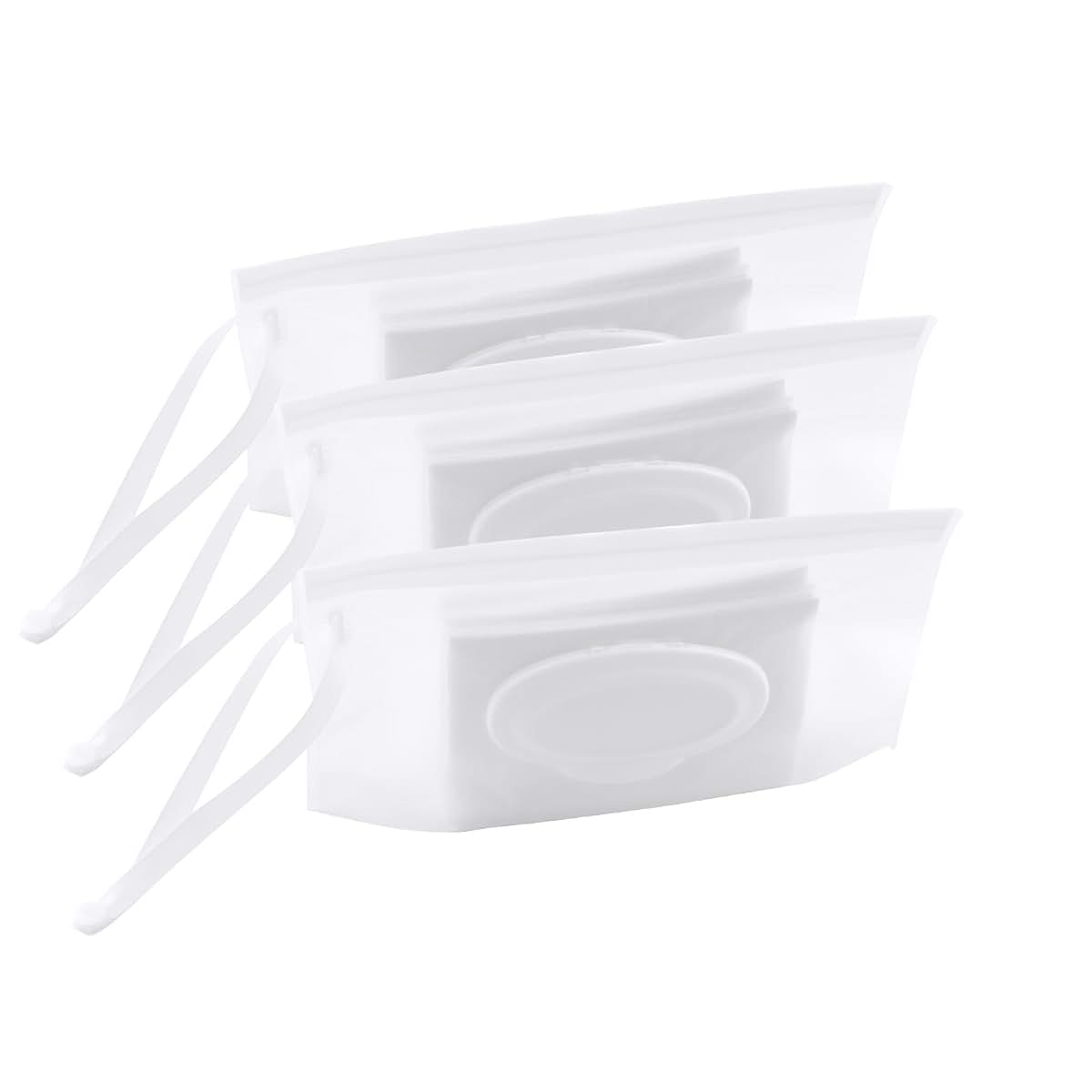 Wamcom Portable Wet Wipe Pouch Dispenser, 3-Pack Refillable Travel Holder