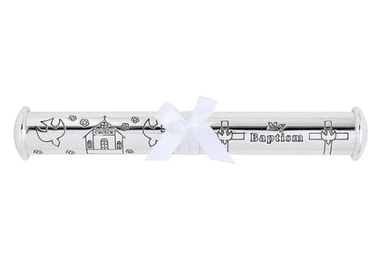 Stephan Baby Keepsake Gifts - Engraved Baby Baptismal Certificate Holder, Personalize-able, 9.5-Inch, Silver Plated