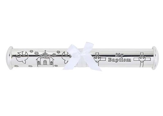 Stephan Baby Keepsake Gifts - Engraved Baby Baptismal Certificate Holder, Personalize-able, 9.5-Inch, Silver Plated