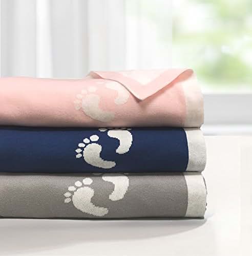 Vogue 100% Cotton Knit Footprint Baby Blanket