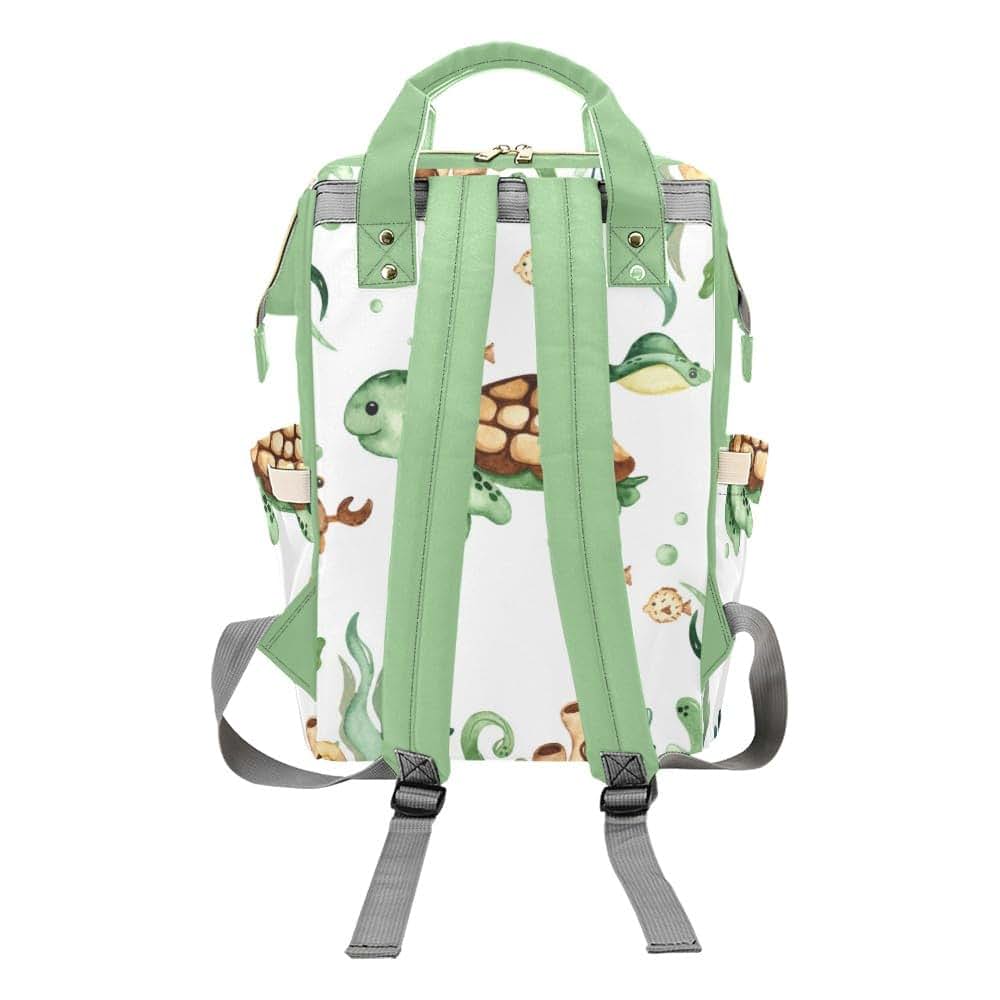 Nzoohy Underwater Sea Turtle Personalized Diaper Bag Backpack (photo 2)