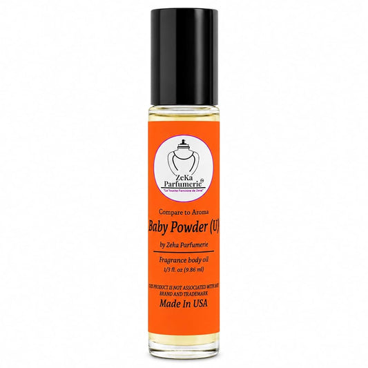 ZEKA PARFUMERIE Baby Powder Fragrance Oil – Soft Powdery Clean Scent Body Oil Roll-On – Alcohol-Free Perfume Oil – Long