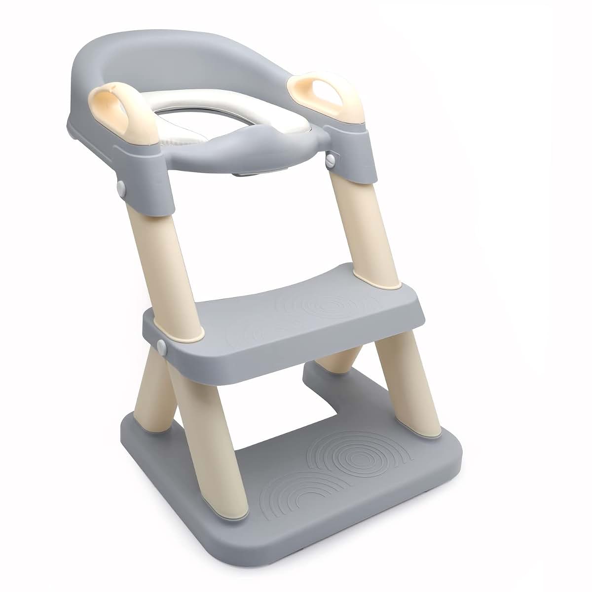 XKMT- Baby Grey Wider Step Toddler Potty Training Seat Ladder Toilet Chair Infant Kid Bathroom Trainer