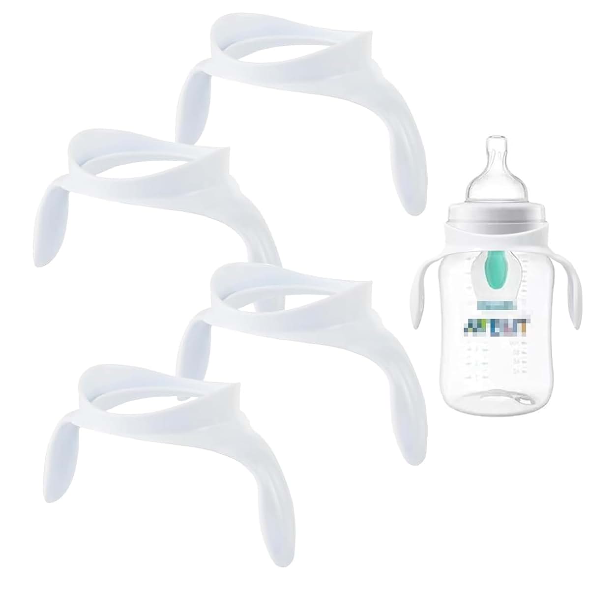 Solala Baby Bottle Handles Compatible with Avent Anti-Colic Bottles, 4-Pack White