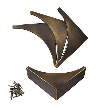 Hetyskluy Metal Corner Protector for Furniture, Bronze L-Shape, 4-Pack