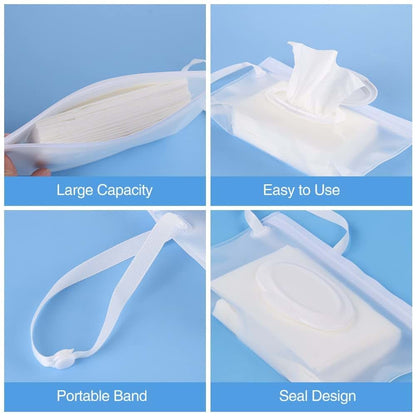 Wamcom Portable Wet Wipe Pouch Dispenser, 3-Pack Refillable Travel Holder (photo 4)