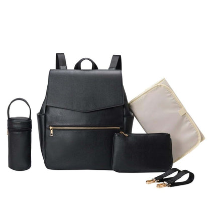 Dunbri Leather Mommy Backpack With Changing Pad And Stroller Hooks