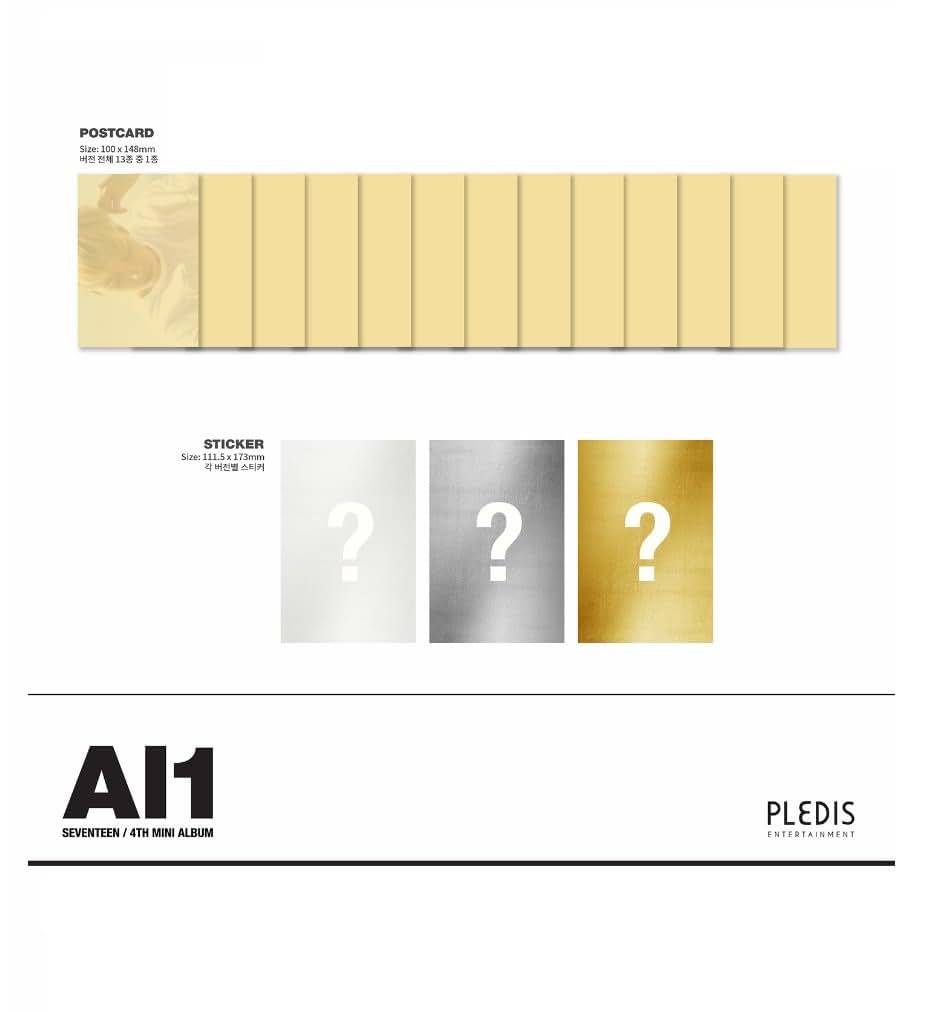 SEVENTEEN - 'Al1' Ver.2 Al1 [3] (4th Mini Album) CD+Photobook+ Official Group Folded Poster + Extra Gift Sticker and