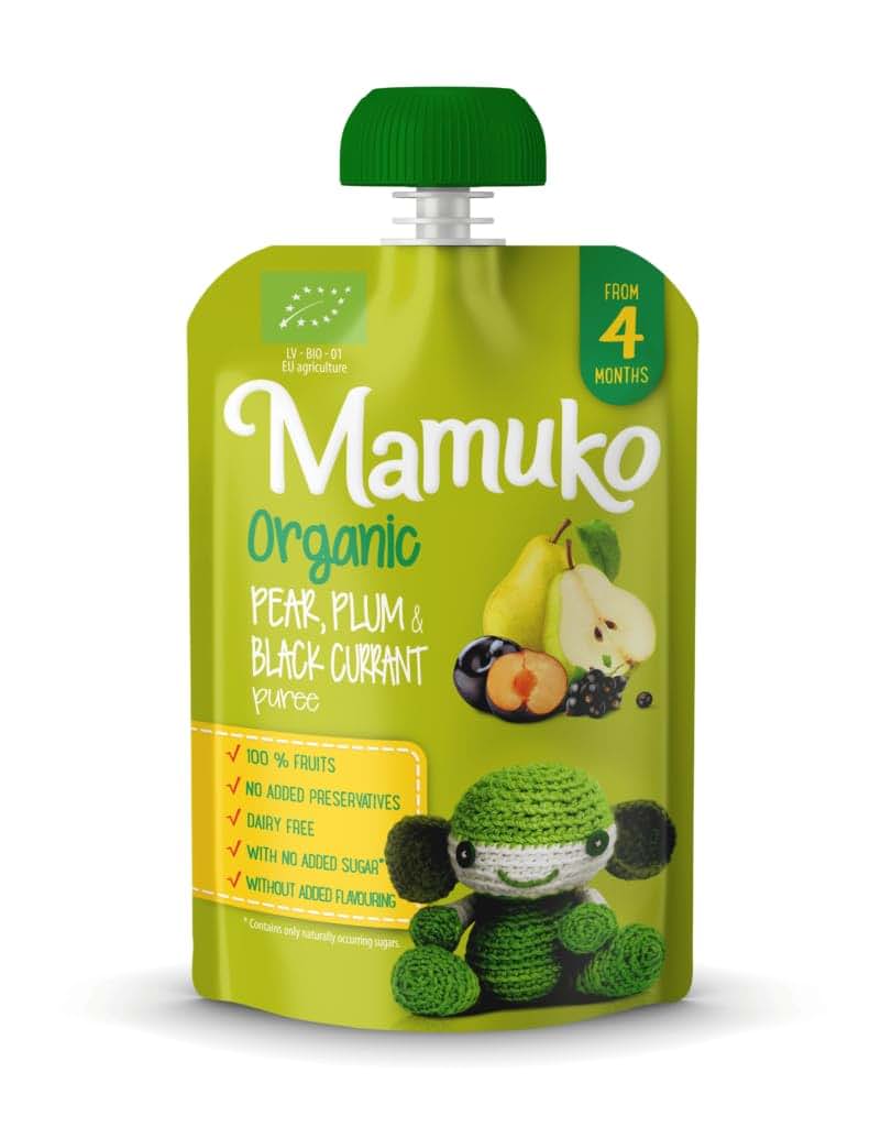 MAMUKO Pear, Plum & Black Currant Puree - No Sugar or Preservatives