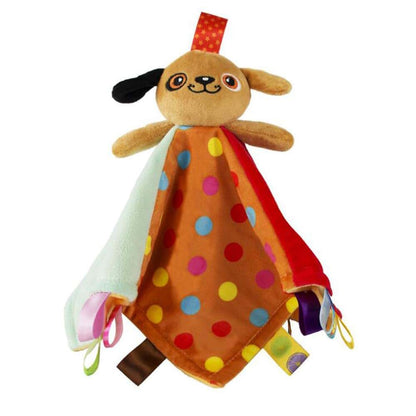 Inchant Taggie Taggy Baby Security Blanket with Brown Dog Stuffed Animal