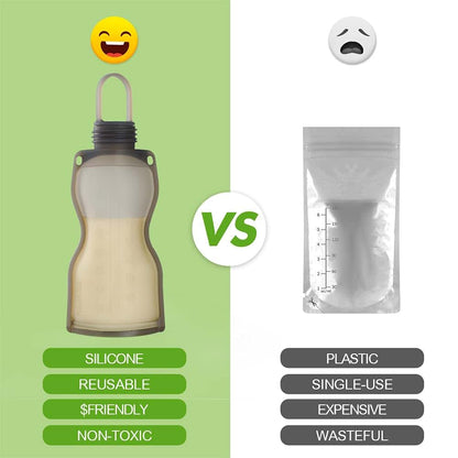 Haakaa Silicone Milk Storage Bag 9 Oz 2 Count